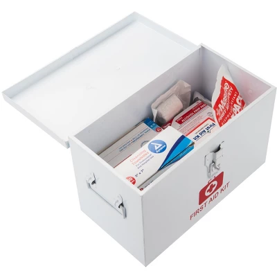 Mind Reader First Aid Storage Box With Handles, White 4 Mind Reader First Aid Storage Box With Handles, White - Image 2