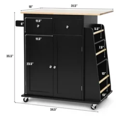Costway Rolling Kitchen Island Utility Trolley Cabinet Storage Spice Towel Rack -HOMCOM Store GUEST ee195839 10de 4cae b408 3671644ccfa7