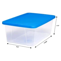 Homz Snaplock 6-Quart Plastic Multipurpose Stackable Storage Container Bins With Blue Latching Lid For Home And Office Organization, Clear (10 Pack) -HOMCOM Store GUEST ee6e5517 e92a 4045 b366 d0fdeca49df6
