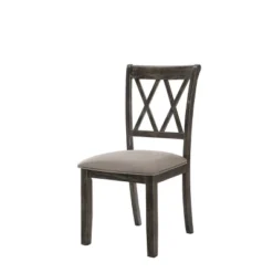Set Of 2 20" Claudia Fabric Dining Chairs Weathered Gray - Acme Furniture -HOMCOM Store GUEST ee7c5779 aaf4 49e7 a1f3 1dd805d2de55