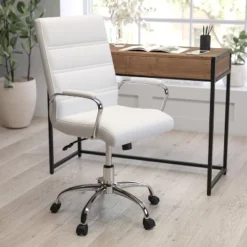 Merrick Lane Contemporary Mid-Back Home Office Chair With Padded Arms