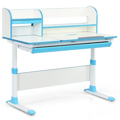 Costway Adjustable Height Kids Study Desk Drafting Table Computer Station PinkBlue 11 Costway Adjustable Height Kids Study Desk Drafting Table Computer Station PinkBlue - Image 9