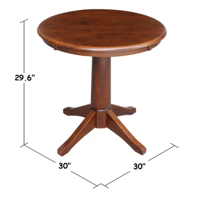 30" Nick Round Top Pedestal Table Espresso - International Concepts 4 30" Nick Round Top Pedestal Table Espresso - International Concepts - Image 2