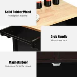 Costway Modern Rolling Kitchen Cart Island Wood Top Storage Trolley Cabinet Utility Brown -HOMCOM Store GUEST f147e10e fb6b 4484 9444 63f8c7ed0270