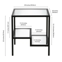 Metal Two Tier Side Table In Black - Henn&Hart -HOMCOM Store GUEST f172abac af06 419d 800e a9c647bcb1ce