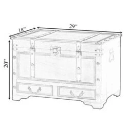 Vintiquewise Large Grey Storage Trunk Chest With Drawer Organizer And Handles For Easy Moving -HOMCOM Store GUEST f4f3fd65 2a0f 49a2 b927 65e3f49239fd