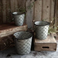 Set Of 3 Galvanized Metal & Wood Baskets - Foreside Home & Garden 14 Set Of 3 Galvanized Metal & Wood Baskets - Foreside Home & Garden -HOMCOM Store GUEST f5066b8c 67ba 45ac b1f4 0d9e5c515034
