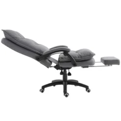 Vinsetto 360° Swivel Executive Home Office Chair Adjustable Height Linen Style Fabric Recliner With Retractable Footrest And Double Padding, Gray -HOMCOM Store GUEST f53f13e8 d0d9 4094 81e6 d128a85d2662