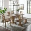 4pc Joanna Dining Set With Bench And 4 Ladder Back Chairs Rustic Brown - Crosley -HOMCOM Store GUEST f55528f9 5dff 49ce bc16 47186b011df8