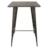 41" Oregon Industrial Bar Height Pub Table Antique Metal With Espresso Wood Top - LumiSource
