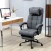 Vinsetto Executive Linen-Feel Fabric Office Chair High Back Swivel Task Chair With Adjustable Height Upholstered Retractable Footrest, Headrest And Padded Armrest -HOMCOM Store GUEST f5d68231 d8c3 45c9 9326 24b52ee9729c