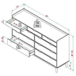 Mid-Century Modern Solid Wood 9 Drawer Horizontal Dresser - Saracina Home 20 Mid-Century Modern Solid Wood 9 Drawer Horizontal Dresser - Saracina Home -HOMCOM Store GUEST f5f0f1ab b228 4bb6 8748 20f45ddb371e
