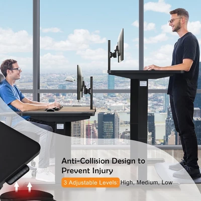 55''x28'' Electric Standing Desk Height Adjustable Sit Stand Desk W/USB Port BrownBlack 6 55''x28'' Electric Standing Desk Height Adjustable Sit Stand Desk W/USB Port BrownBlack - Image 4