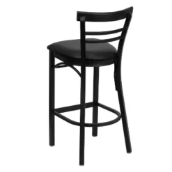 Emma And Oliver Two-Slat Ladder Back Black Metal Restaurant Dining Barstool 18 Emma And Oliver Two-Slat Ladder Back Black Metal Restaurant Dining Barstool -HOMCOM Store GUEST f6434a2e 6878 4f15 b342 f310b7b02c27