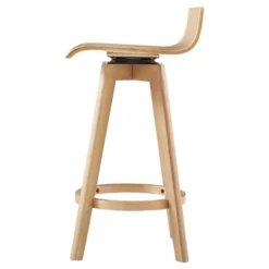 Set Of 2 24" Tisha Mid Century Modern Swivel Wood Counter Height Barstool - Inspire Q -HOMCOM Store GUEST f67c16cc 8926 4cf6 bb79 fb1fe00d0158