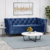 Chatwin Contemporary Tufted Velvet Sofa Dark Blue - Christopher Knight Home -HOMCOM Store GUEST f69584a1 9bae 4f67 a558 e0b6fec28a79