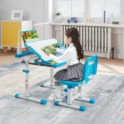 Costway Height Adjustable Kids Study Table And Chair Set W/Bookstand & Light Pink/Light Blue 15 Costway Height Adjustable Kids Study Table And Chair Set W/Bookstand & Light Pink/Light Blue -HOMCOM Store GUEST f74f0988 49cc 4ed5 a956 160fecf08e2b