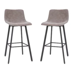 Flash Furniture Caleb Modern Armless 30 Inch Bar Height Commercial Grade Barstools With Footrests And Matte Iron Frames, Set Of 2 -HOMCOM Store GUEST f74fa748 6bff 4c64 a765 2b809670bf60
