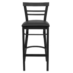 Emma And Oliver Two-Slat Ladder Back Black Metal Restaurant Dining Barstool 20 Emma And Oliver Two-Slat Ladder Back Black Metal Restaurant Dining Barstool -HOMCOM Store GUEST f7a83208 843e 41d1 932b 33b07043944e