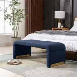 Lily 43.31" Faux Shearling Fabric Look Upholstered Waterfall Bench With Gold Metal Legs-Maison Boucle 28 Lily 43.31" Faux Shearling Fabric Look Upholstered Waterfall Bench With Gold Metal Legs-Maison Boucle -HOMCOM Store GUEST f7ab20b3 b6ce 4667 95b4 a267df313b66