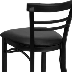 Emma And Oliver Two-Slat Ladder Back Black Metal Restaurant Dining Barstool 16 Emma And Oliver Two-Slat Ladder Back Black Metal Restaurant Dining Barstool -HOMCOM Store GUEST f7cc6743 1476 4ac4 a8c6 8a880ffe264d