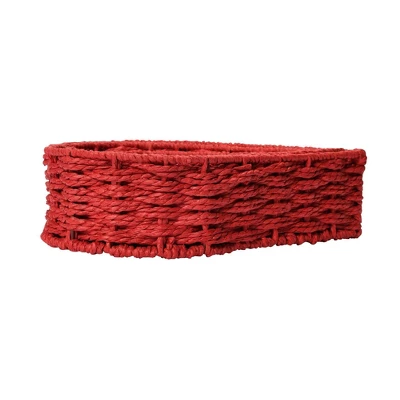 Household Essentials Set Of 3 Nesting Heart Baskets Paper Rope Red 5 Household Essentials Set Of 3 Nesting Heart Baskets Paper Rope Red - Image 3