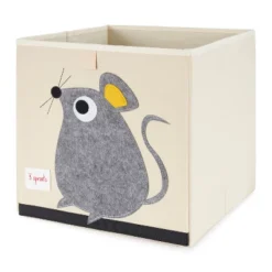 3 Sprouts Large 13 Inch Square Children's Foldable Fabric Storage Cube Organizer Box Soft Toy Bins, Pet Hedgehog, Gray Mouse, & Dotted Sheep (3 Pack) -HOMCOM Store GUEST f924bbcf f345 4283 9745 512e20883178