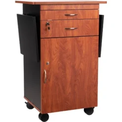 Multimedia Lecture Podium Cart Cherry/Black - Hampden Furnishings -HOMCOM Store GUEST f9ac2f4d 2c03 4657 a691 e22254bcdae3
