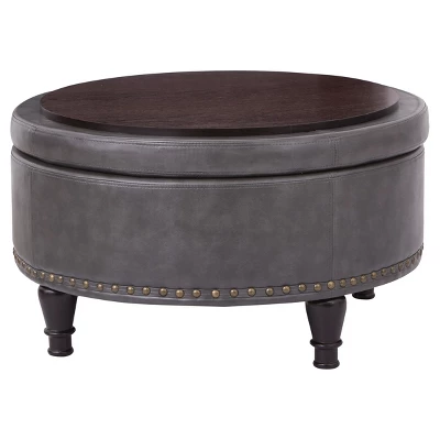 Augusta Ottoman Pewter - OSP Home Furnishings 4 Augusta Ottoman Pewter - OSP Home Furnishings - Image 2