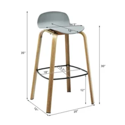Costway Modern Set Of 4 Barstools 30inch Pub Chairs W/Low Back & Metal Legs Grey -HOMCOM Store GUEST fa1e5a20 e64d 408f af1d 28306286a5c5