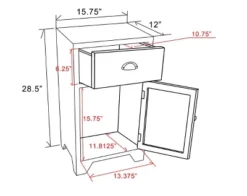 LuxenHome Wood Farmhouse 1-Drawer 1-Door Side Table With Storage. -HOMCOM Store GUEST fa74afa1 971b 41ca 832f bb74e0742f5d