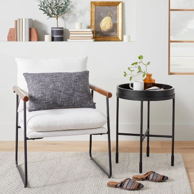 Wood & Metal Accent Side Table - Black - Hearth & Hand™ With Magnolia 3 Wood & Metal Accent Side Table - Black - Hearth & Hand™ With Magnolia