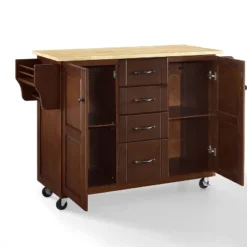 Eleanor Wood Top Kitchen Cart Mahogany/Natural - Crosley -HOMCOM Store GUEST fb923a29 2c81 4d16 afe3 9b8ef2d52c06