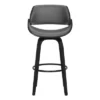 30" Mona Contemporary Bar Height Barstool Black/Gray - Armen Living