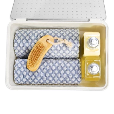 Medium Stacking Bin With Lid Clear/White - Madesmart 5 Medium Stacking Bin With Lid Clear/White - Madesmart - Image 3