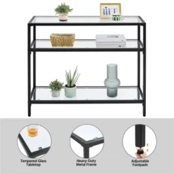 Yaheetech 3-layer Console Table Tempered Glass Porch Table -HOMCOM Store GUEST fcc0c051 0306 4575 953d 1bd5bafcd81e