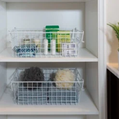 Set Of 2 Storage Bins - Basket Set For Toy, Kitchen, Closet, And Bathroom Storage - Medium Shelf Organizers With Handles By Home-Complete (White) -HOMCOM Store GUEST fdda9591 1047 4520 b454 2324dbdfbe0f