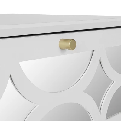 Averina 2 Drawers 45° Splicing White Mirror Front Nightstand With Storage -The Pop Home 9 Averina 2 Drawers 45° Splicing White Mirror Front Nightstand With Storage -The Pop Home - Image 7