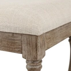 LuxenHome Upholstered Beige Linen Entryway And Bedroom Bench. -HOMCOM Store GUEST fe6e8aed 4ba9 40e7 81e1 cd4cefffcab4