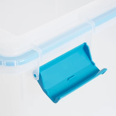 Sterilite 32 Quart Stackable Clear Plastic Storage Tote Container With Blue Gasket Latching Lid For Home And Office Organization, Clear 6 Sterilite 32 Quart Stackable Clear Plastic Storage Tote Container With Blue Gasket Latching Lid For Home And Office Organization, Clear - Image 4
