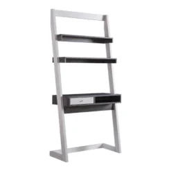 Holten 2 Open Shelves Leaning Desk White Oak/Distressed Gray - MiBasics -HOMCOM Store GUEST ff588e1a 8eed 4aa8 b26a 5db786b2768a