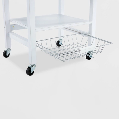 Hennington Kitchen Cart With Stainless Steel Top White - Boraam 10 Hennington Kitchen Cart With Stainless Steel Top White - Boraam - Image 8